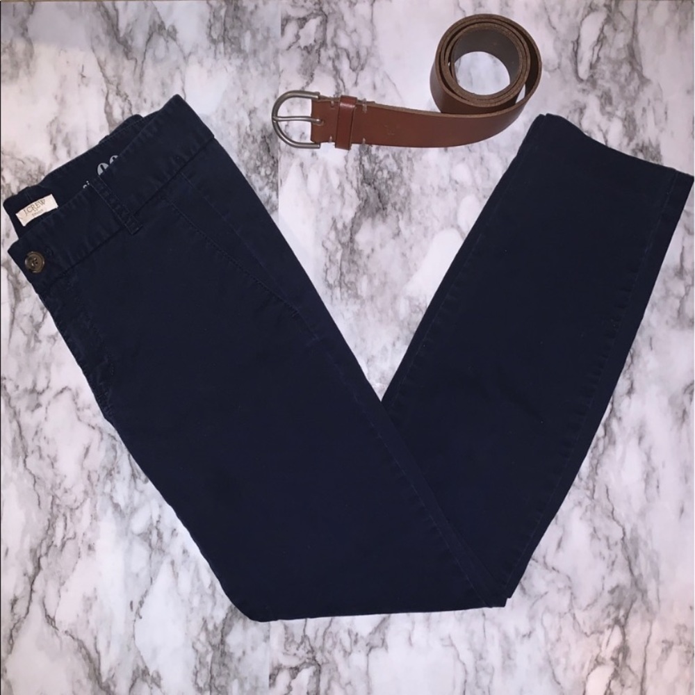 J CREW Frankie navy blue straight leg chino pants